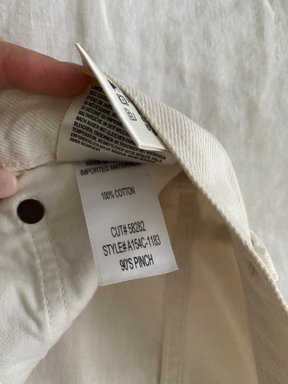 AGOLDE 90's Pinch Jeans - Ecru- Size 23 - Picture 7 of 10